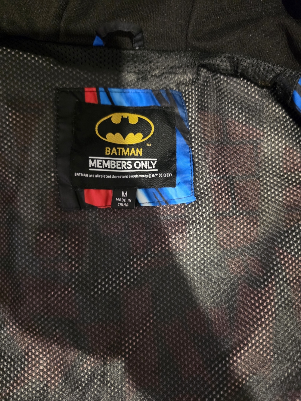 Batman Members Only Jacket - Black with Blue & Red Trim
